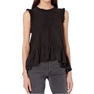 Cinq a Sept Lenore silk peplum tank top size M